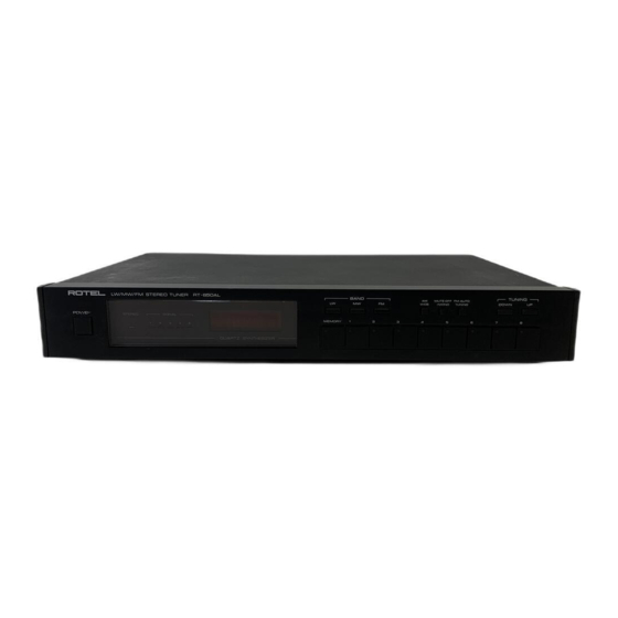 Rotel rt-850a Owner's Manual