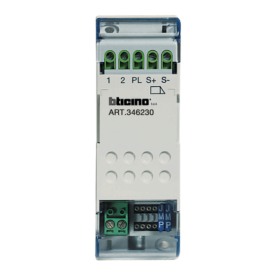Bticino 346230 Instruction Sheet