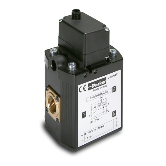 Parker Lucifer EPP4 P4BG4 Series Installation And Setting Instructions Manual