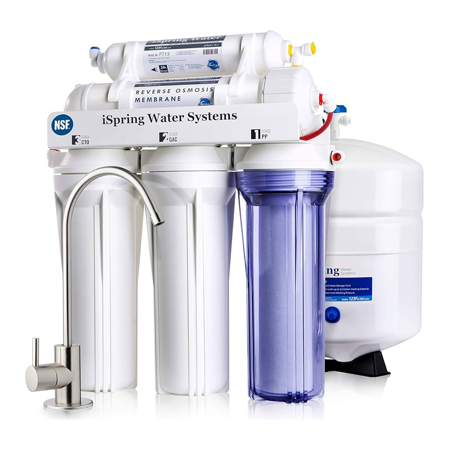 Ispring RCC7, RCC7P, RCC7AK, RCC7P-AK - Water Filtration Systems Manual