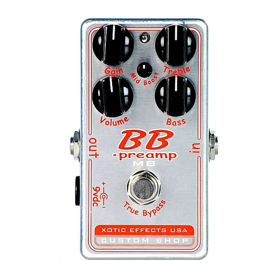 XOTIC EFFECTS BBP-MB User Manual