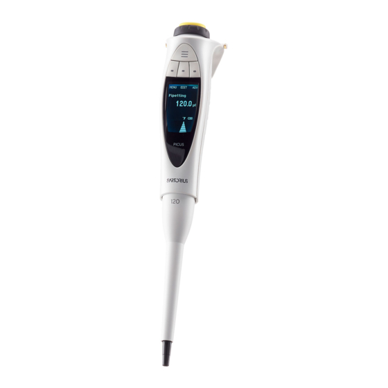 Sartorius Biozym Picus Quick Start Manual