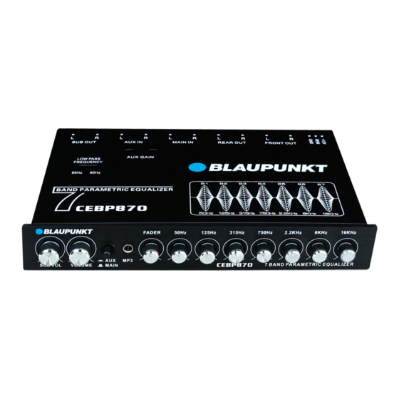 Blaupunkt CEBP870 Instruction Manual