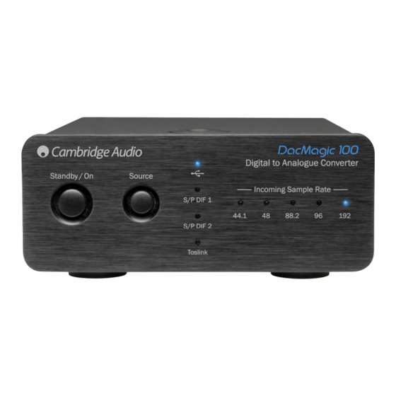 Cambridge Audio DacMagic 100 Technical Specifications