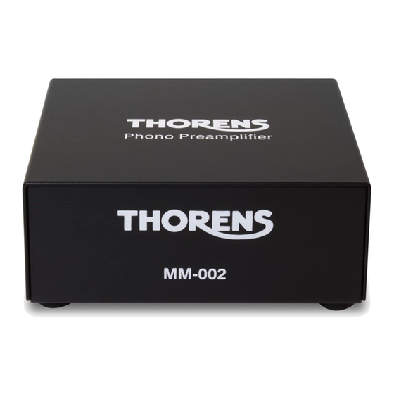THORENS MM 002 Phono Preamplifier Manuals