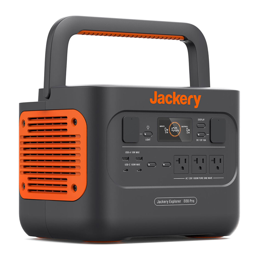 Jackery Explorer 880 Pro (JE-880B) - Power Station Manual