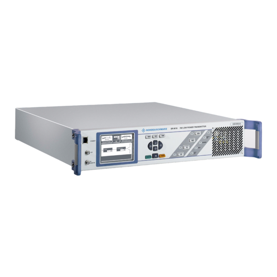 Rohde & Schwarz SR8000 Series System Manual