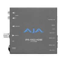AJA IPTR-10G2 Series Installation And Operation Manual