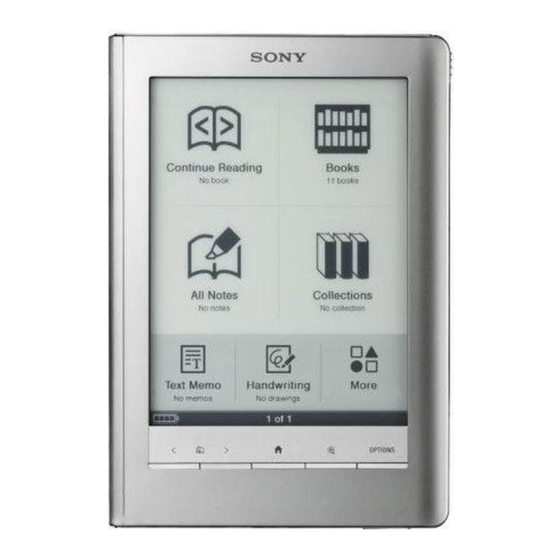 Sony Reader Quick Start Manual