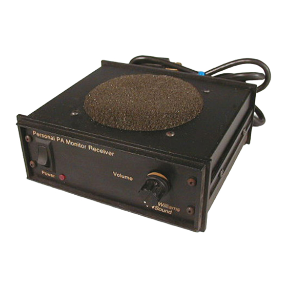 Williams Sound Personal PA PPA R700 Operating Instructions