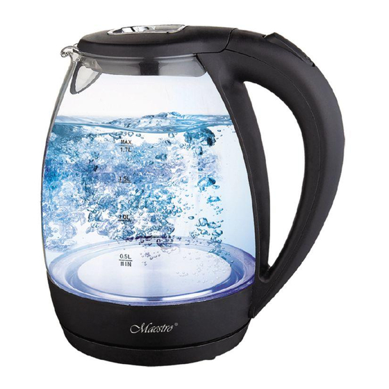 Maestro MR061 Electric kettle Black Manuals