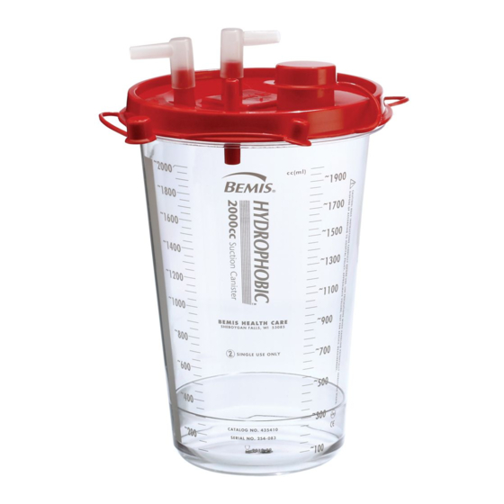 BEMIS Contour LipoSuction Canisters 3000cc Quick Start Manual