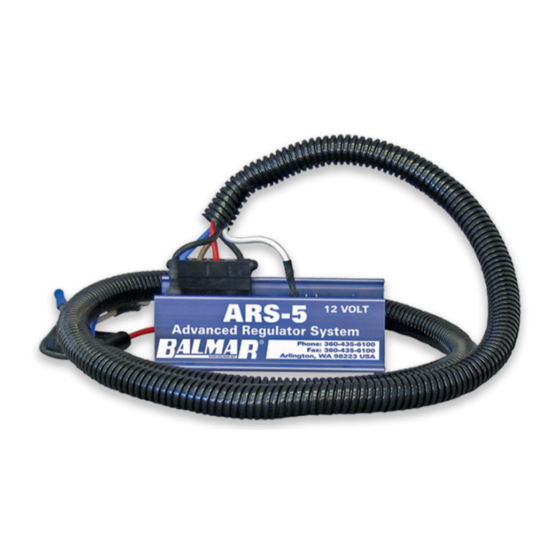 Balmar ARS-5-H Installation And Operation Manual