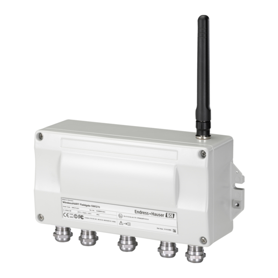 Endress+Hauser WirelessHART Fieldgate SWG70 Operating	 Instruction