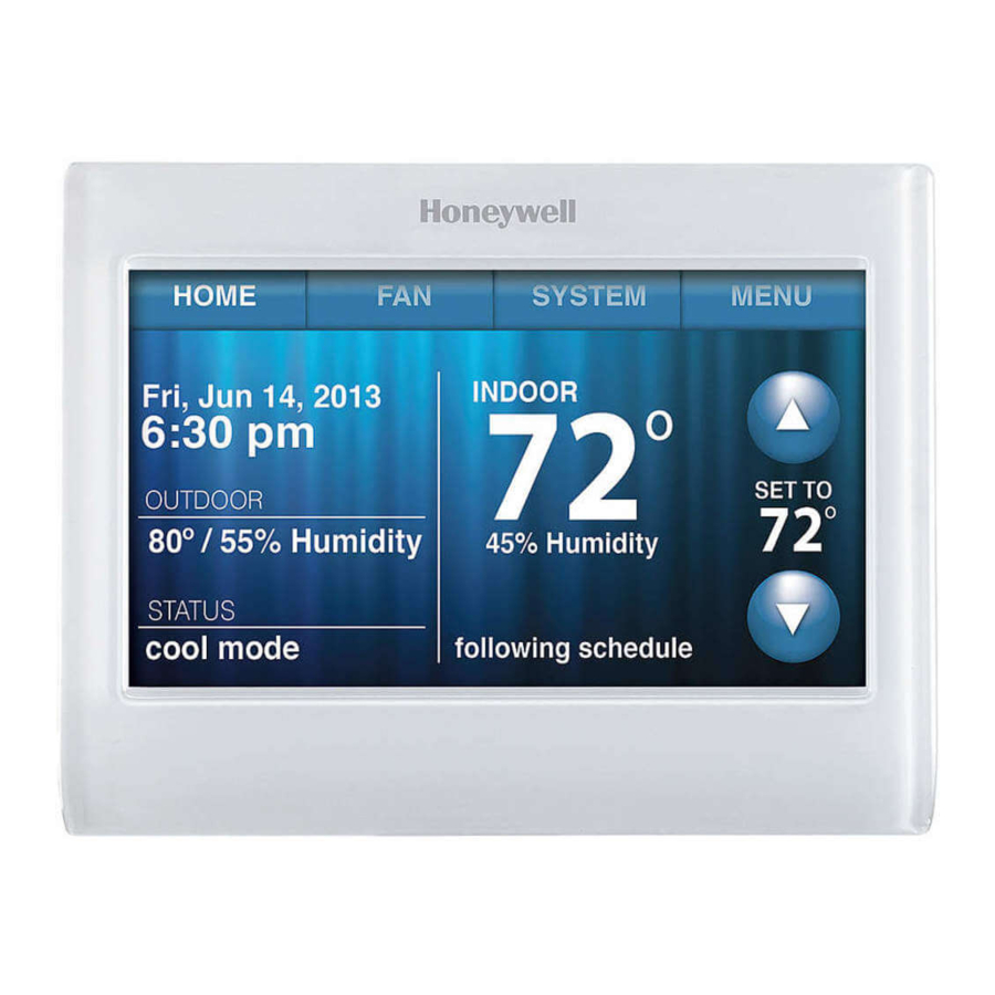Honeywell WIFI 9000 COLOR TOUCHSCREEN, TH9320WF5003 - Smart Thermostat Manual