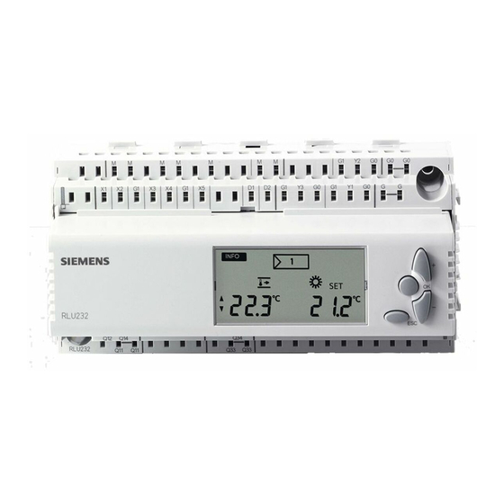 Siemens RLU2 Series Operating Instructions Manual
