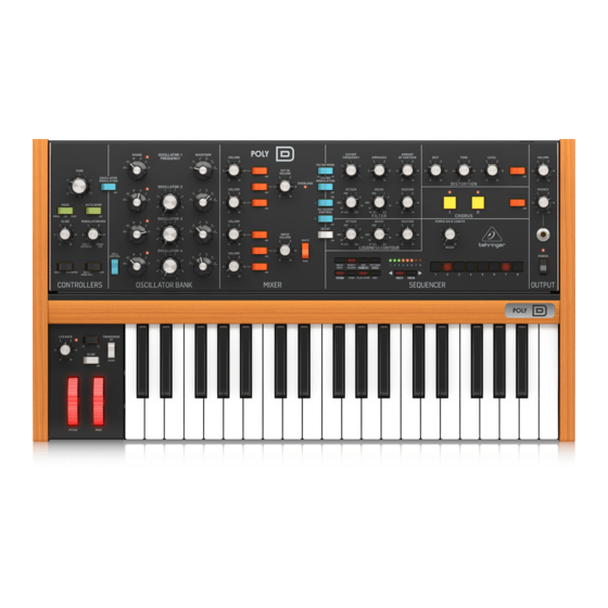 Behringer POLY D Quick Start Manual