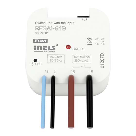 Elko iNels RFSAI-61B Quick Start Manual