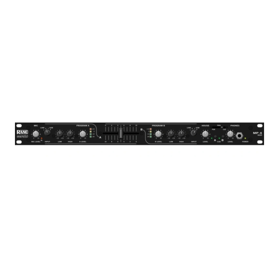 Rane MP 4 Operator's Manual
