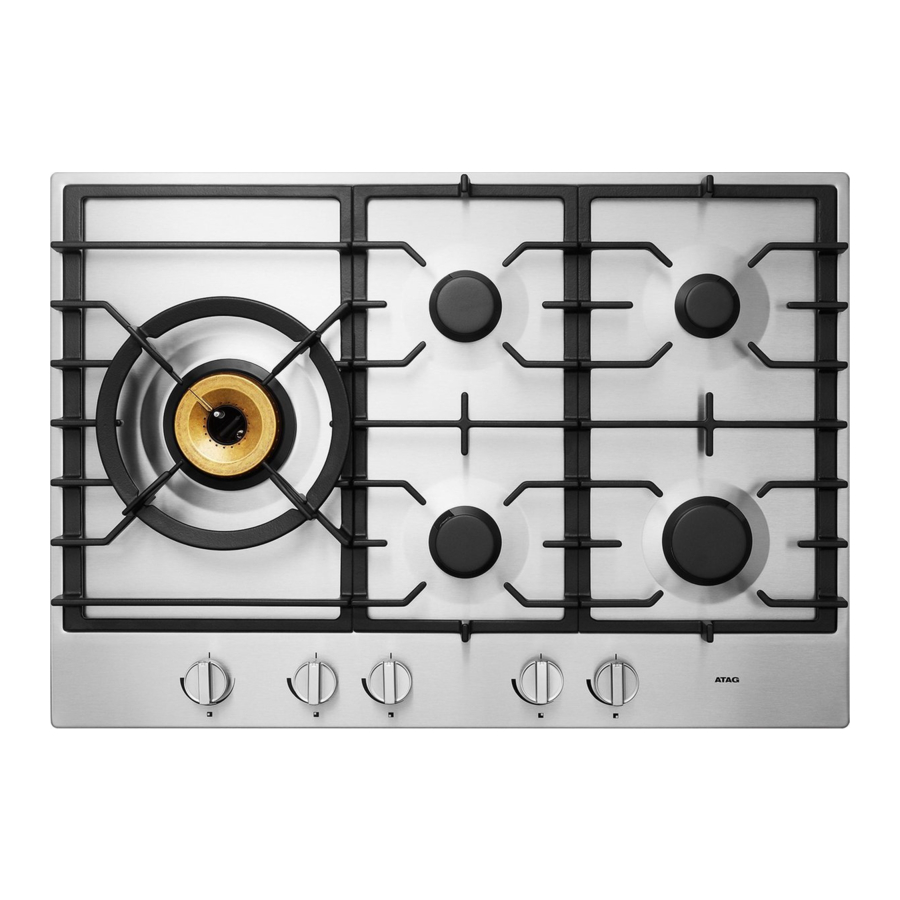 Atag HG75 A Series Instruction For Use & Installation Instructions