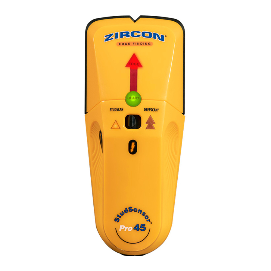 Zircon StudSensor Pro 45 - Edge-Finding Stud Finder Manual