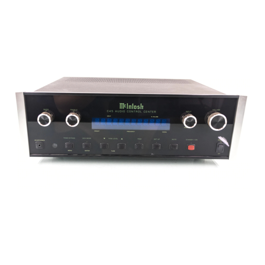 McIntosh Audio Control Center C45 Owner's Manual