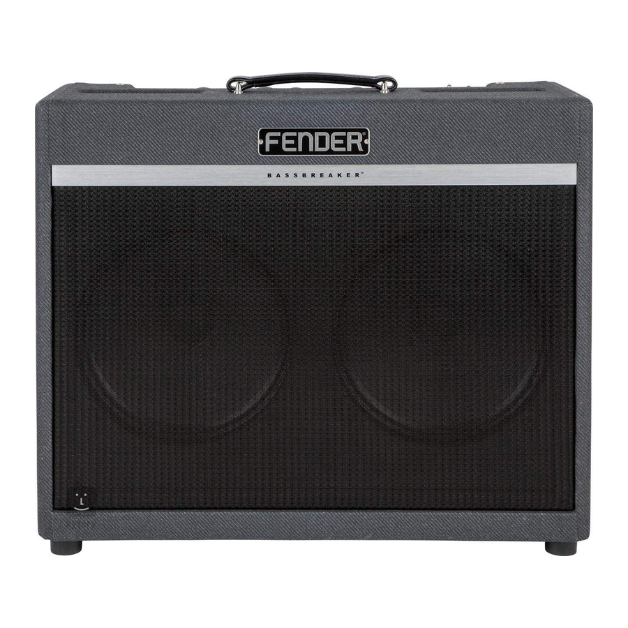 Fender Bassbreaker 18/30 - Amplifier Manual