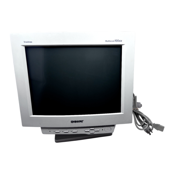 Sony Trinitron Multiscan 100sx Operating Instructions Manual