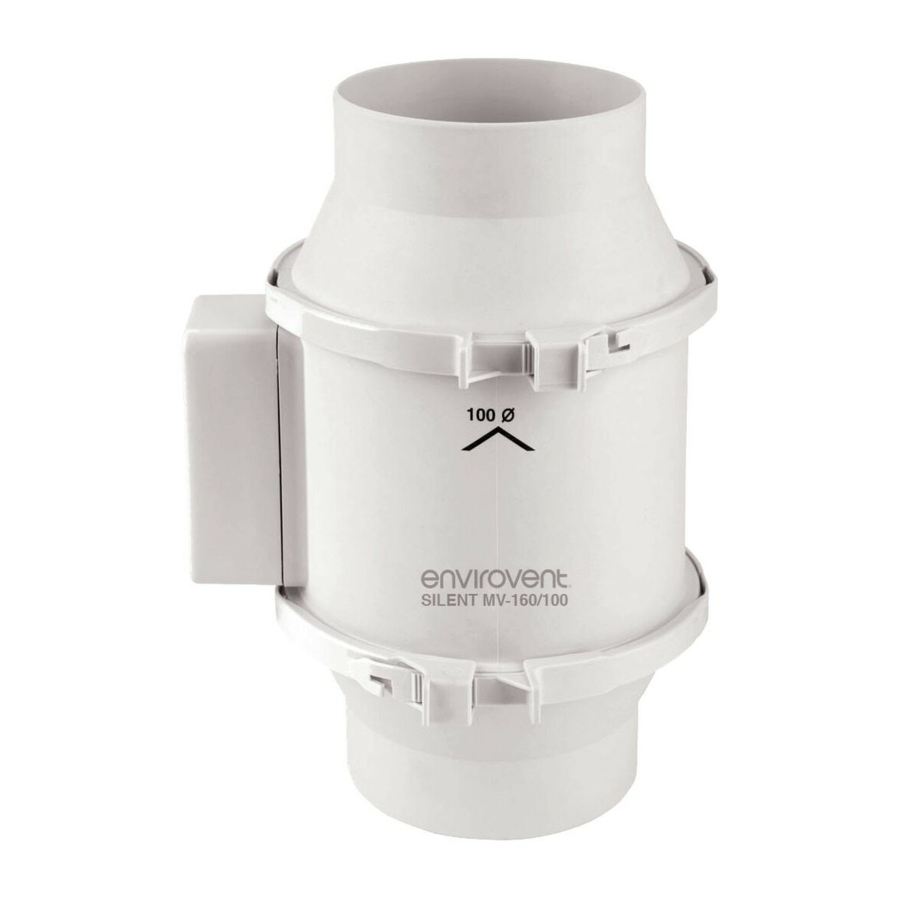 Envirovent SILENT MV-160/100 Installation And Wiring Instructions
