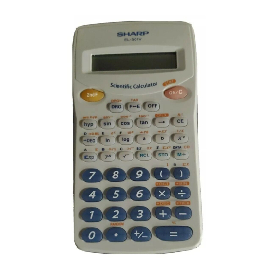 Sharp EL-501V Operation Manual