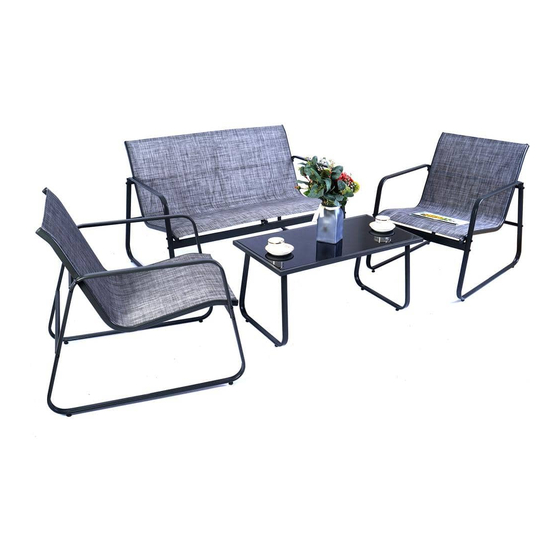 Kozyard Outdoor 4pcs Conversation Set KZF601GR Assembly Instructions Manual