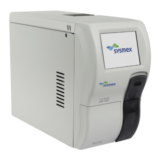 SYSMEX XW-100 Start-Up Quick Manual