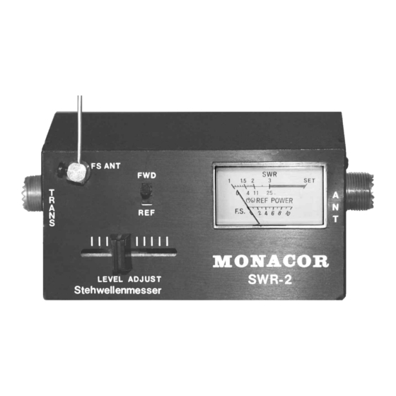 Monacor SWR-2 User Instruction Manual