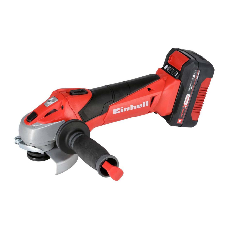 Einhell TE-AG 18/115 Li, TE-AG 18/115 Li Solo - Angle Grinder Manual