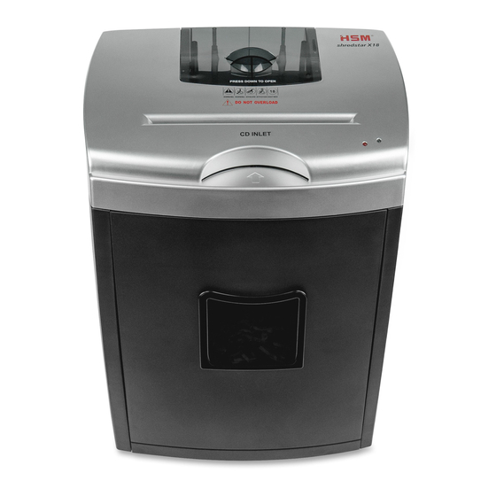 HSM shredstar Operating Instructions Manual