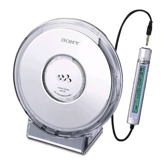 Sony WALKMAN D-NE1 Operating Instructions Manual