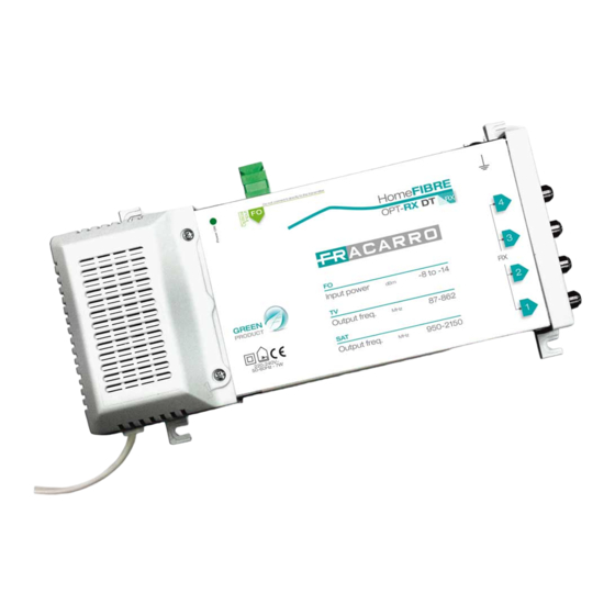 Fracarro HOME FIBRE OPT-RX DT Operating Instructions Manual