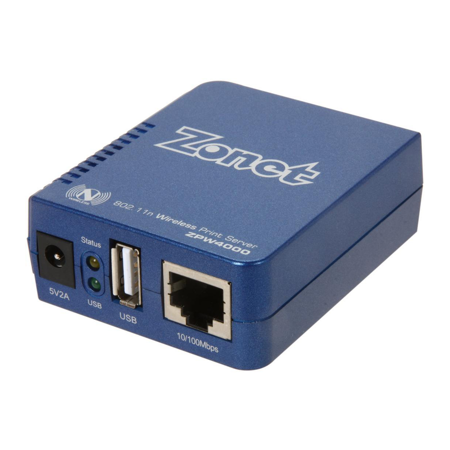 Zonet ZPW4000 - QUICK Quick Installation Manual