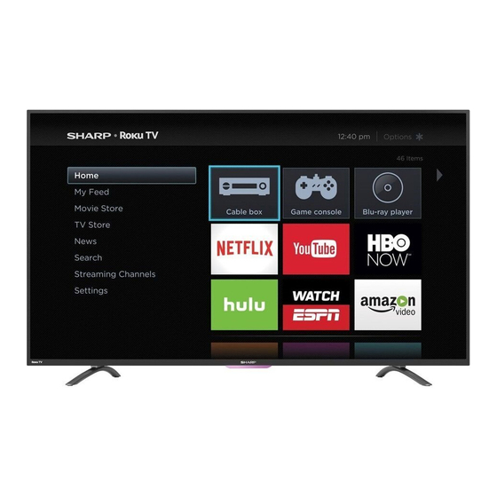 Sharp LC-55N4000U Quick Setup Manual