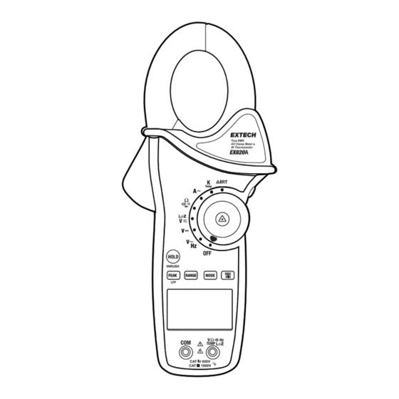 Extech Instruments EX820A Quick Start Manual