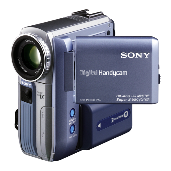 Sony Handycam DCR-PC103E Operating Instructions Manual