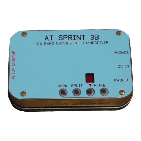 KD1JV Designs AT Sprint 3B Operation And Assembly Manual