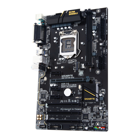 GIGA-BYTE TECHNOLOGY GA-H110-D3 Manuals
