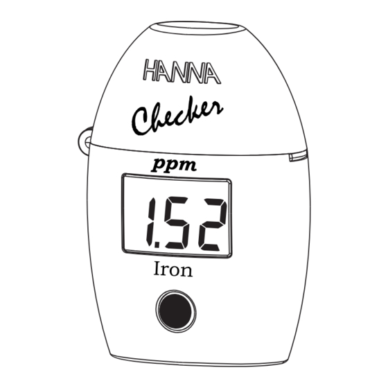 Hanna Instruments Checker HI 721 Quick Start Manual