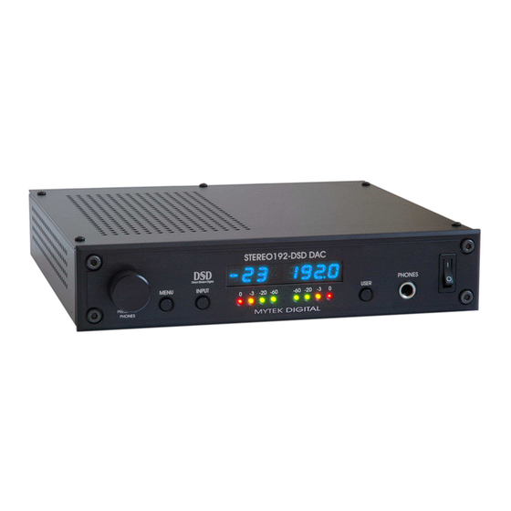 MyTek Stereo 192-DSD DAC User Manual