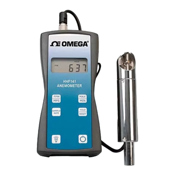 User Manuals: Omega HHF141 Series Vane Anemometer