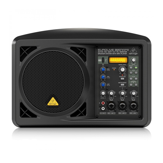Behringer Eurolive B207 MP3 Brochure & Specs