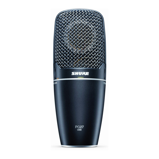 Shure PG27-USB Manual