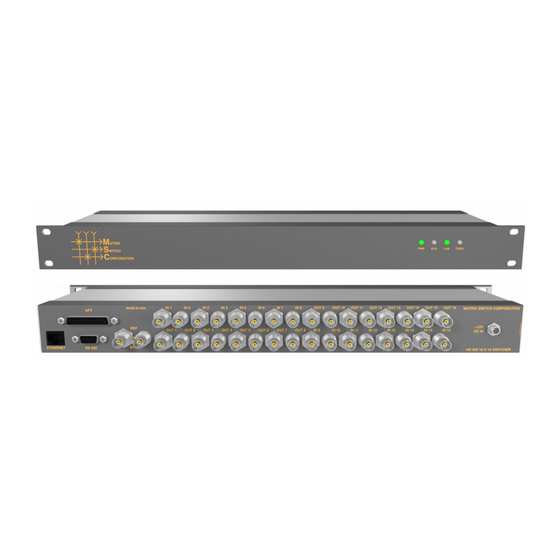 Matrix Switch Corporation MSC-1HD1616S Product Manual