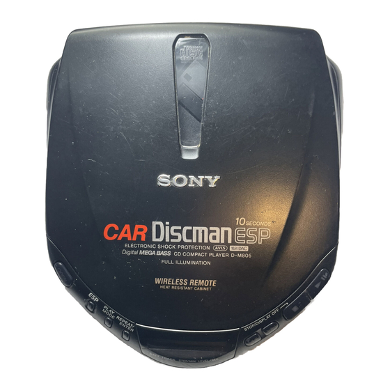 Sony DISCMAN D-M801 Manual De Instrucciones